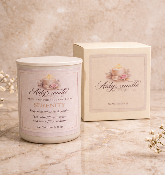 Serenity – White Tea & Jasmine Luxury Candle (8 oz)